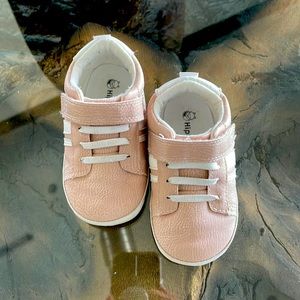 HipFox toddler girl blush pink tennis shoes, 18 to 24 months